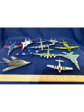 Military set of 10 diecast model airplanes